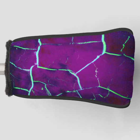 ひび割れ – 深い紫 ゴルフヘッドカバー (正面)