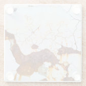 ひび絵を描割れ白、錆びた車。 ガラスコースター (裏面)