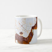 ひび絵を描割れ白、錆びた車。 コーヒーマグカップ (正面右)