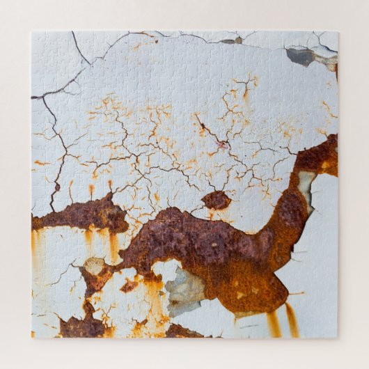 ひび絵を描割れ白、錆びた車。 ジグソーパズル (縦)