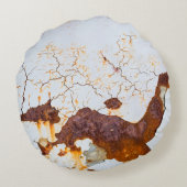 ひび絵を描割れ白、錆びた車。 ラウンドクッション (裏面)