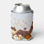 ひび絵を描割れ白、錆びた車。 缶クーラー (缶正面)