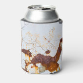 ひび絵を描割れ白、錆びた車。 缶クーラー (缶裏面)