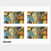 ひび絵を描割れ 長方形シール (シート)