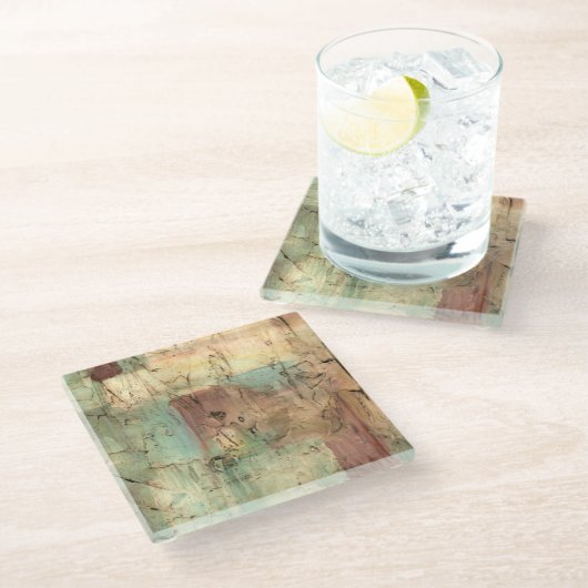 ひび絵画割れた地音 ガラスコースター (アングル)