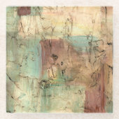 ひび絵画割れた地音 ガラスコースター (正面)