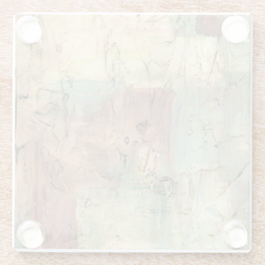 ひび絵画割れた地音 ガラスコースター (裏面)