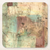 ひび絵画割れた地音 スクエアペーパーコースター (正面)