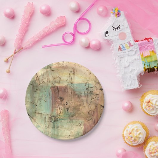 ひび絵画割れた地音 ペーパープレート (パーティー)