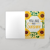 ひまお洒落の花、君は僕の太陽の光だ 箔グリーティングカード (外側レイダウン)