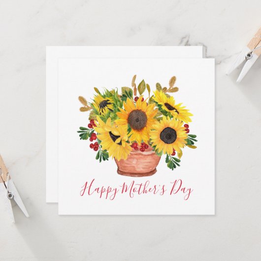 ひまかわいらしフラワーブーケマザーズデイカード カード (正面/裏面インサイチュ)