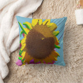 ひまはっきりした花 クッション (ブランケット)