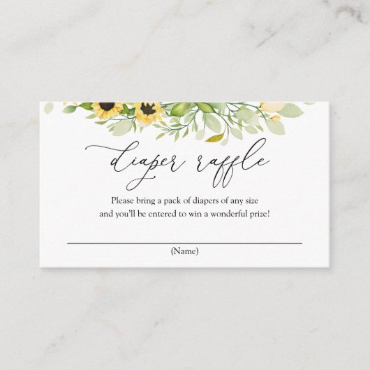 ひまわりおむつラッフルインサートカード エンクロージャーカード (正面)