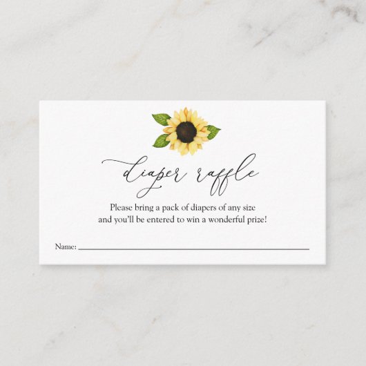ひまわりおむつラッフルインサートカード エンクロージャーカード (正面)