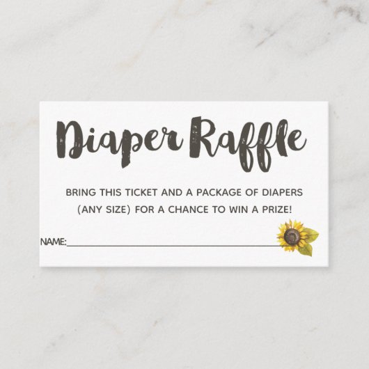 ひまわりおむつラッフルチケットエンクロージャカード エンクロージャーカード (正面)
