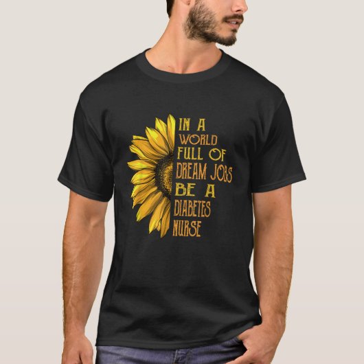 ひまわりおもしろいシャツ糖尿病ナースシャツ Tシャツ (正面)