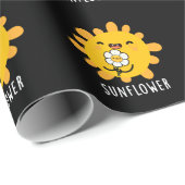 ひまわりおもしろい太陽とフラワープンダークBG ラッピングペーパー (ロールコーナー)