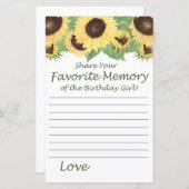ひまわりお気に入りのの記憶誕生日ガール (正面/裏面)