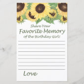 ひまわりお気に入りのの記憶誕生日ガール (正面)