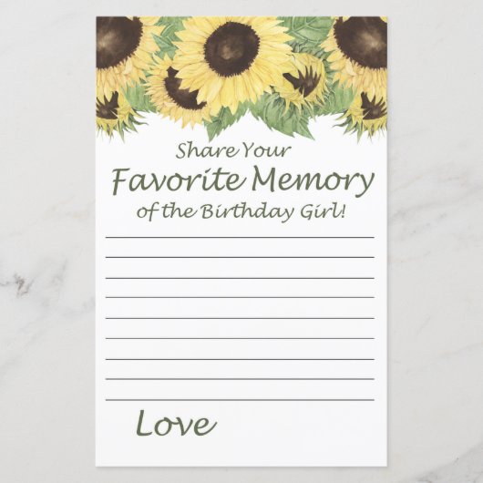 ひまわりお気に入りのの記憶誕生日ガール (正面)