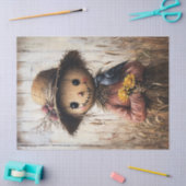 ひまわりお洒落を持つかかし 薄葉紙 (クラフト)