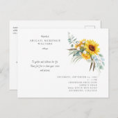 ひまわりお祝いオブライフ招待状 ポストカード (正面/裏面)