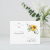 ひまわりお祝いオブライフ招待状 ポストカード (スタンド正面)