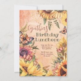 ひまわりお祝い招待状 招待状