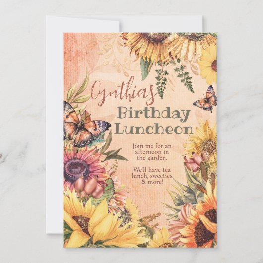 ひまわりお祝い招待状 招待状 (正面)