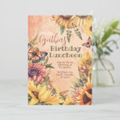 ひまわりお祝い招待状 招待状 (スタンド正面)