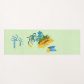 ひまわりかわいらしと蝶ウクライナサポート ヨガマット (正面(横))