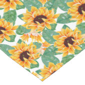 ひまわりかわいらしの黄色と緑のパターン ショートテーブルランナー (コーナー)