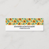 ひまわりかわいらしの黄色と緑のパターン スキニー名刺 (正面)