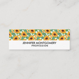 ひまわりかわいらしの黄色と緑のパターン スキニー名刺