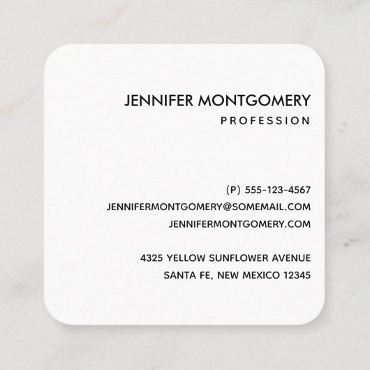 ひまわりかわいらしの黄色と緑のパターン スクエア名刺 (裏面)