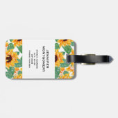 ひまわりかわいらしの黄色と緑のパターン ラゲッジタグ (裏面横)