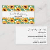 ひまわりかわいらしの黄色と緑のパターン 名刺 (正面/裏面)