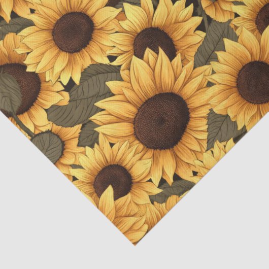 ひまわりかわいらしイラストレーションオールオーバープリント 薄葉紙 (詳細)