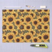 ひまわりかわいらしイラストレーションオールオーバープリント 薄葉紙 (クラフト)