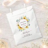 ひまわりかわいらし夏の植物庭園の結婚式 フェイバーバッグ (クリップ留めされた状態)