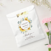 ひまわりかわいらし夏の植物庭園の結婚式 フェイバーバッグ (封をした状態)