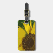 ひまわりかわいらし明るい黄色の花びらの花 ラゲッジタグ (正面縦)