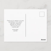 ひまわりかわいらし柄イエロー&グリーンありがとう ポストカード (裏面)