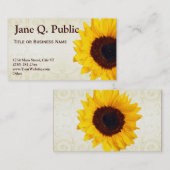 ひまわりかわいらし花は名刺テンプレートを渦巻き 名刺 (正面/裏面)