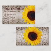ひまわりかわいらし花は名刺テンプレートを渦巻き 名刺 (正面/裏面)