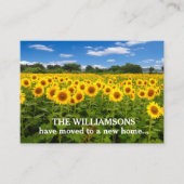 ひまわりかわいらし花住所の変更の移動 名刺 (正面)