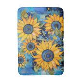 ひまわりかわいらし花花花柄自然 バスマット (正面縦)