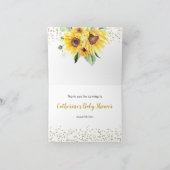 ひまわりがやってくる ベビーシャワー 感謝カード (内部)