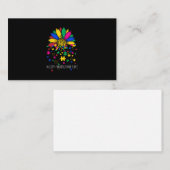 ひまわりが愛の世界を受け入れる自閉症を理解 名刺 (正面/裏面)