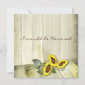 ひまわりが描かれた素朴なカントリー調のメイソンジャー 招待状 (裏面)